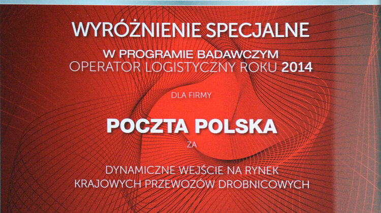 Poczta Polska z wyróżnieniem „Operator Logistyczny roku 2014” media/marketing/reklama, transport - 