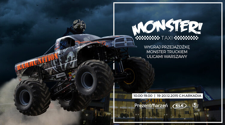 Monster Truck na ulicach Warszawy wydarzenia, zainteresowania/hobby - Już w ten weekend 19 - 20 grudnia pasjonaci motoryzacji będą mogli spełnić swoje marzenia i odbyć niezapomnianą przygodę za kierownicą prawdziwego Monster Trucka.