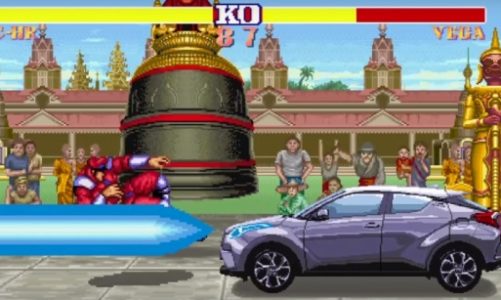 Toyota C-HR postacią w świecie gry Street Fighter II