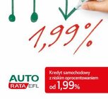 EFL wychodzi z ofertą do klientów indywidualnych i proponuje kredyt samochodowy AutoRata EFL nowe produkty/usługi, transport - Grupa EFL rozszerzyła portfel produktów finansowych o kredyt samochodowy dedykowany konsumentom. Produkt AutoRata EFL powstał we współpracy z FCA-Group Bank Polska S.A. i od początku czerwca br. jest dostępny w wybranych salonach samochodowych. Kredyt umożliwia konsumentom sfinansowanie, poza samochodem, również dodatkowego wyposażenia pojazdu oraz pakietów ubezpieczeń. Oprocentowanie zaczyna się już od 1,99% w skali roku.