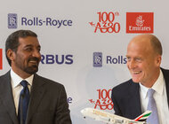 Linie Emirates odbierają swój 100. egzemplarz Airbusa A380 nowe produkty/usługi, zainteresowania/hobby - Piątek, 3 listopada 2017 r. - Hamburg, Niemcy