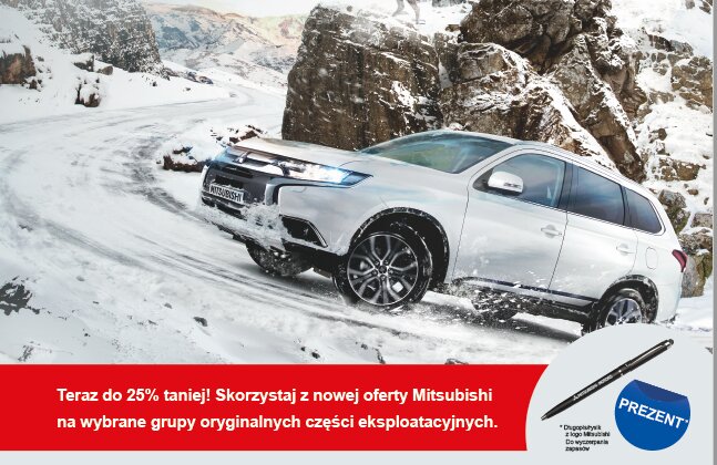 Zima nie wystraszy właścicieli Mitsubishi zainteresowania/hobby, transport - Zanim polskie drogi na dłużej pokryje śnieg warto skontrolować stan techniczny samochodu, aby móc cieszyć się eksploatacją pojazdu i uniknąć niezwykle niebezpiecznych sytuacji na drodze. Firma Mitsubishi Motors, w trosce o bezpieczeństwo, co roku przygotowuje niezwykle atrakcyjną ofertę - Zimową Akcję Przeglądową, by zachęcić kierowców do sprawdzenia stanu technicznego pojazdu. Do 16 grudnia już za jedyne 99 zł użytkownicy aut Mitsubishi mogą dokonać kompleksowego przeglądu przed zimą w autoryzowanych stacjach serwisowych. Dodatkowo, przy ewentualnych naprawach za robociznę zapłacimy 10% mniej, na zakup akumulatora otrzymamy aż 25% zniżki, na wybrane części eksploatacyjne i serwisowe otrzymamy rabat 20%, a zniżką 15% zostały objęte wybrane gadżety i akcesoria. Każdy klient który zdecyduje się na udział w Zimowej Akcji Przeglądowej otrzyma upominek- rysik/długopis z emblematem Mitsubishi Motors. W autoryzowanych serwisach spod znaku Trzech Diamentów jest już także dostępny zupełnie nowy produkt - oryginalny olej Mitsubishi, zapewniający długotrwałe i bezawaryjne działanie silników benzynowych i Diesla.