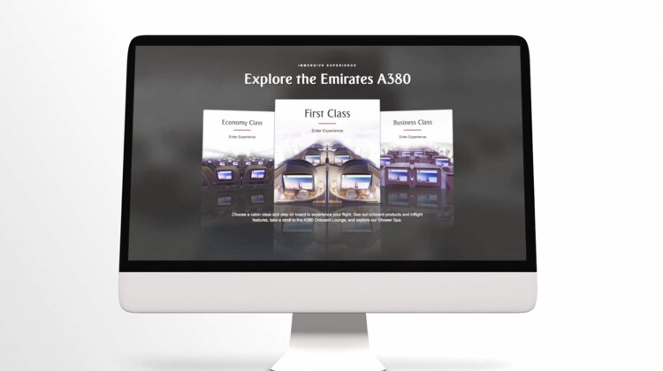 Innowacyjna technologia VR na stronie emirates.com
