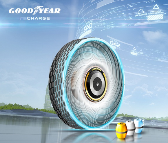 Goodyear przedstawia oponę koncepcyjną reCharge BIZNES, Motoryzacja - Goodyear przedstawia reCharge – rewolucyjną, samoregenerującą się oponę koncepcyjną, która zmienia się i dostosowuje do indywidualnych potrzeb w zakresie mobilności. Projekt ma wspierać zrównoważoną mobilność elektryczną.