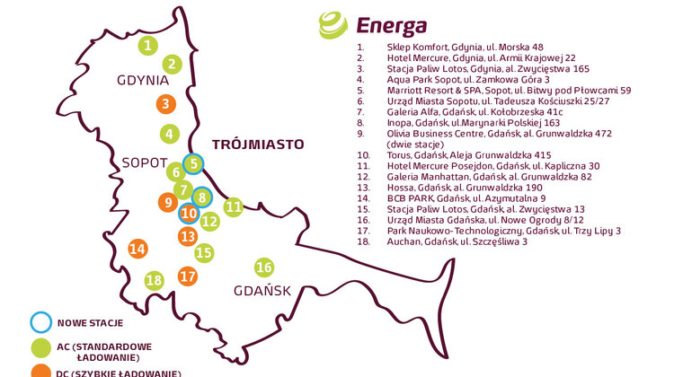 Energa powiększyła sieć stacji ładowania