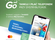 Carrefour Polska uruchamia nową usługę Tank&Go nowe produkty/usługi, handel - Carrefour Polska rozpoczął testy nowej usługi Tank&Go skierowanej do klientów stacji benzynowych Carrefour. Usługa umożliwia wygodne dokonanie w pełni bezkontaktowej płatności za paliwo i jest dostępna w aplikacji mobilnej Mój Carrefour. W początkowej fazie testów skorzystać z niej mogą
