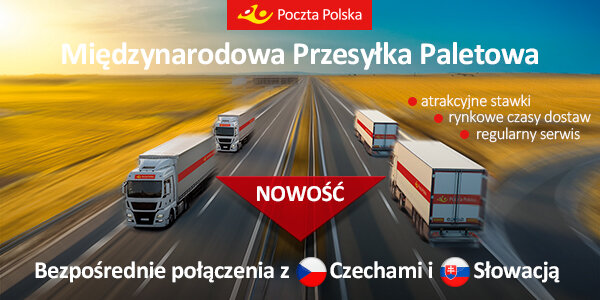 Międzynarodowa Przesyłka Paletowa Poczty Polskiej dotrze do Czech i na Słowację nowe produkty/usługi, transport - Poczta Polska uruchomiła bezpośrednie połączenia drobnicowe Międzynarodowej Przesyłki Paletowej do Czech i Słowacji. 27 lipca z Wrocławia wyjechały pierwsze bezpośrednie transporty. To kolejny etap rozwoju usług logistycznych oferowanych przez operatora pocztowego na terenie Polski i Europy.